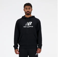 New Balance French Terry Stacked Logo Pullover Hoodie  M41501BK Men's S-XXL