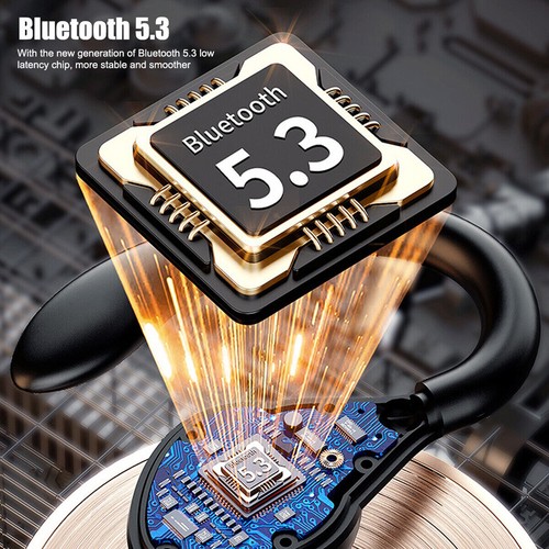 Bluetooth 5.3 Wireless Headset TWS Earphones Earbuds Stereo Ear Hook Headphones - Picture 2 of 14