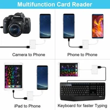 USB-C SD/TF Card Reader Adapter Camera Connection Tranfer for Samsung Huawei Pad