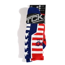 TCK Socks Unisex Red/Blue Stars Freedom American Flag  New with Tags Socks Large