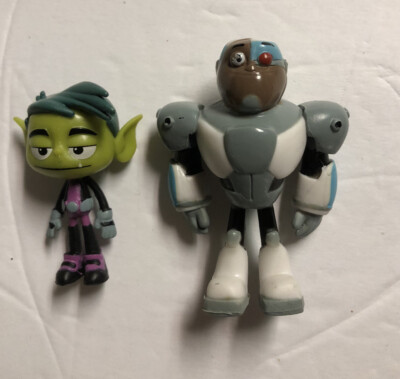 Teen Titans Go Mini Figures Cyborg 2.25'' Beast Boy 1.75'' Jazwares