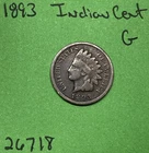 1893 Indian Head Cent  / Penny 1c Good