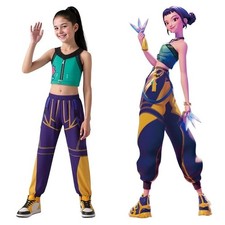 Kids Girls KPop Demon Hunters Cosplay Rumi Costume Fancy Dress Outfit Xmas Gift