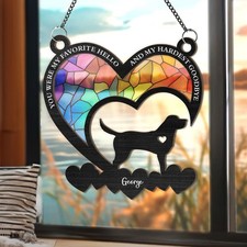 Personalized Dog Memorial Suncatcher: Rainbow Bridge Pet Loss Gift Decor