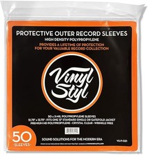 Vinyl Styl 12 Inch Outer Record Sleeves - Easy Open Crystal Clear