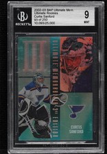2002 ITG Be A Player Ultimate Memorabilia 3rd Edition Curtis Sanford BGS 9 1o3
