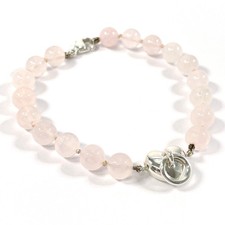 Tiffany TIFFANY Co. Bracelet Heart Knock Silver 925 Rose Quartz Stone Pink Acces