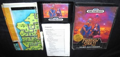 Phantasy Star II (Sega Genesis, 1990) Complete in Box CIB w/ Map