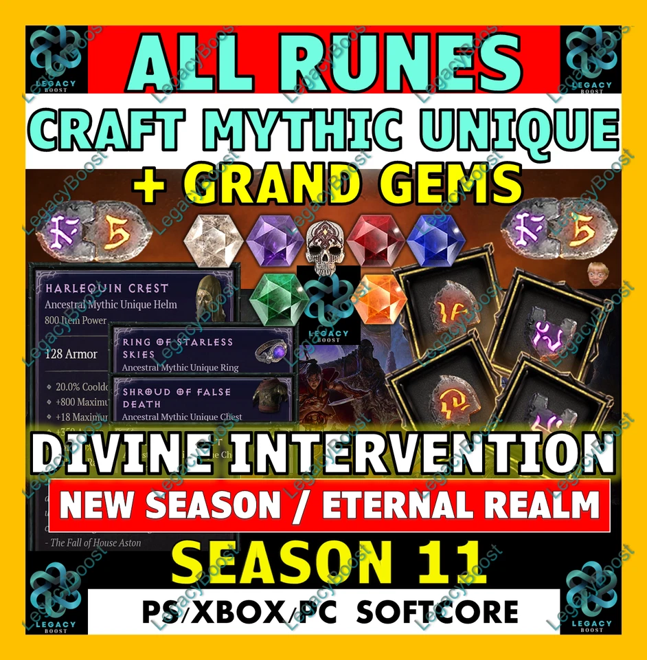 DIABLO 4 IV✨ALL RUNES✨RUNE ✨DIVINE INTERVENTION ✴️RUNEWORDS✅PC PS-XBOX✨SEASON 11