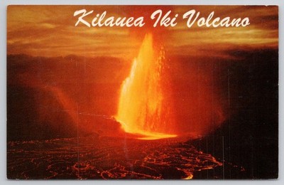Kilauea Iki Volcano Hawaii 1959 Eruption Mirro-Krome Postcard