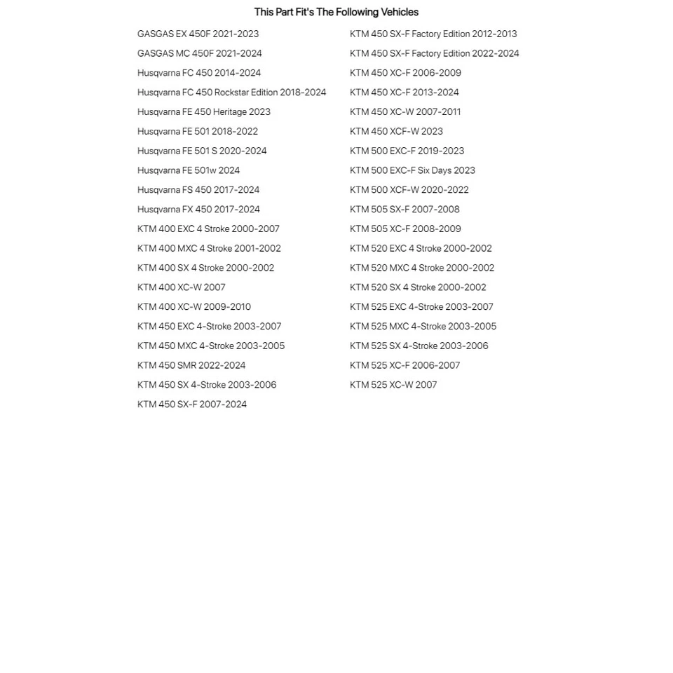 Sello de vástago de válvula de escape Pro X para Husqvarna FC 450 2014-2024 Foto 2 de 3