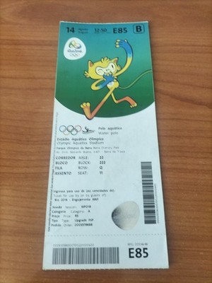 Used Ticket Olympic 14/08 2016 Rio Olympia E85 Water Polo 1