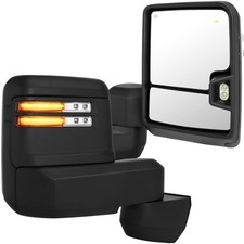 Tow Mirrors Power Heated Turn Signal Blind Spot Monitor Black for 2019-2022 HD