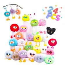 24 PCs Kids Keychains - Keychain Cute for Birthday Goodie Bags Christmas Gifts