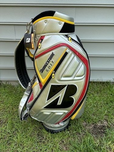 Bridgestone Mini Staff Silver,red Yellow Black Golf Bag/6-Divider/W-Rain Cover - Picture 2 of 9