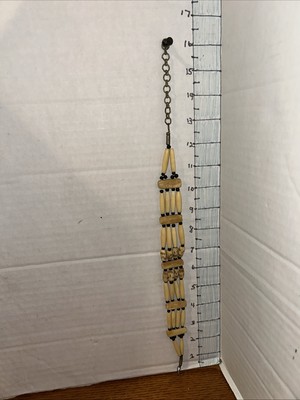 16'' Choker Necklace Buffalo Bone & Skulls  Off-White  Native American Style