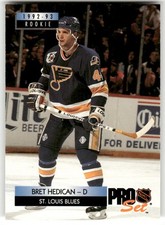 1992-93 Pro Set #240 Bret Hedican St. Louis Blues Rookie
