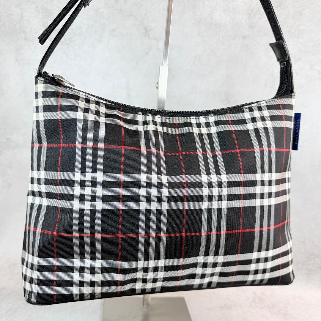 Burberry Blue Label Shoulder Bag Nylon Navy Black Horse Logo Handbag Bag New thumbnail 5