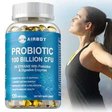 Probiotic 100 Billion CFU - Gas, Bloating & Constipation Relief-Digestive Enzyme
