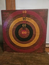 Primitive Rustic Dart Board Baseball Game Board 17.5" x 17.5"