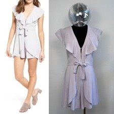 Revolve ASTR the label Lavender Ruffle Tie Front Romper Medium Purple Romantic