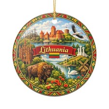 Lithuania Ornament  Ceramic Baltic Travel Decoration