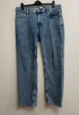 Tommy Hilfiger Ethan Relaxed Straight Fit Mens Acid Wash Y2K Jeans Size W36 L30