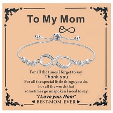 Mother's Day Gifts for Mom from Daughter Son - Love Heart Mother Bracelets Birth