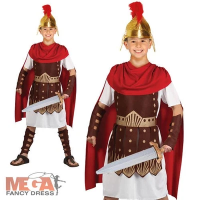 WICKED COSTUMES LTD Roman Centurion + Helmet Boys Fancy Dress Greek Gladiator Warrior Kids Costume