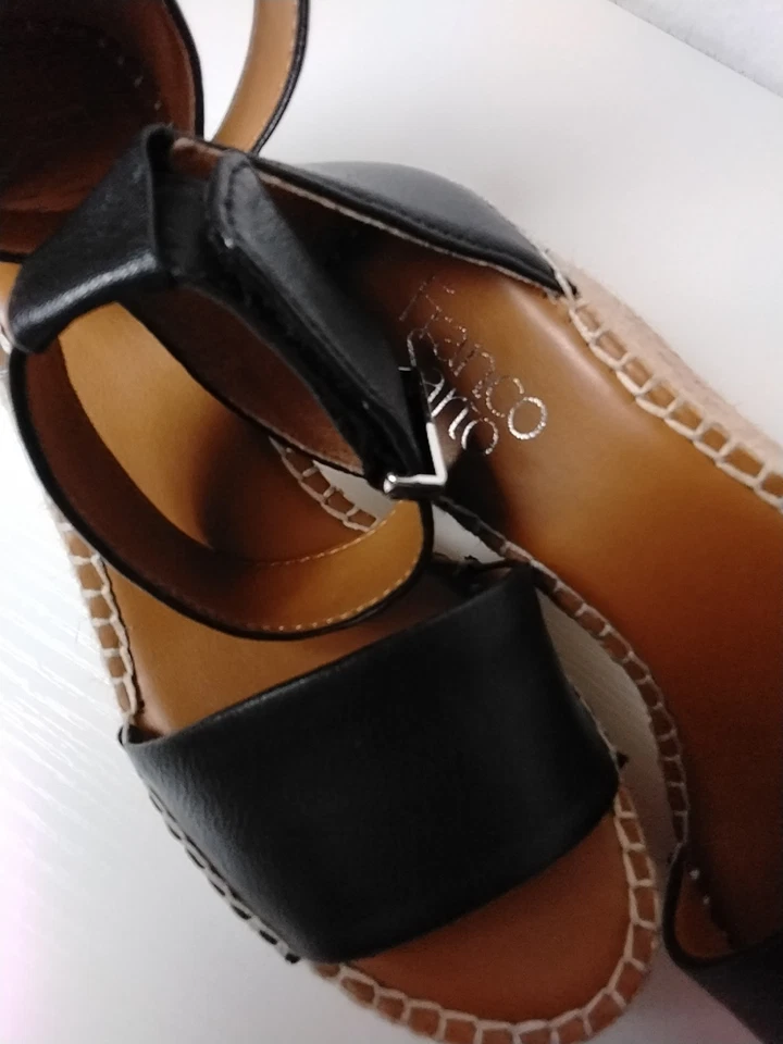 Sandalias de cuña alpargata envueltas en yute Clemens negras talla 6,5 Franco Sarto nuevas sin etiquetas  Foto 3 de 4