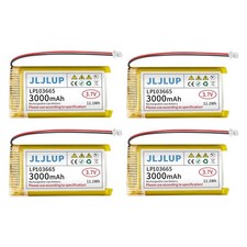 4pcs 3.7V 3000mAh Lithium Polymer Rechargeable Battery 1S 1C LiPo Battery wit...