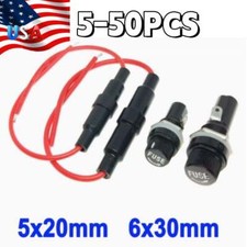 In Line Glass Fuse Holder Splash Proof Screw Type 5x20mm 6x30mm Fuse Sleeve