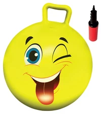 New Bounce Bouncy Ball for Kids - 20" Bouncing Ball with Handle - yellow Hopper