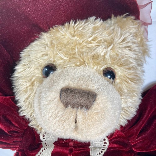 Abito vittoriano JC Penney 28′′ orso velluto rosso cappello peluche tè party - Foto 3 di 9