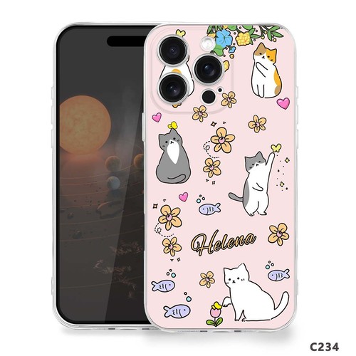 Cats Pattern Soft Custom TPU Case Phone Cover For iPhone 16 15 14 13 12 Pro Max - Picture 17 of 95