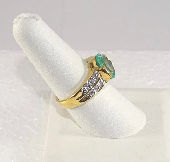 Anillo Topacio Azul y Amatista Blanca Talla 8  Foto 3 de 4