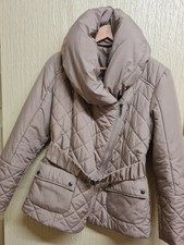 M&co Mushroom Padded Quilted Coat Jacket Slant Zipper Size 14uk Express Shipping