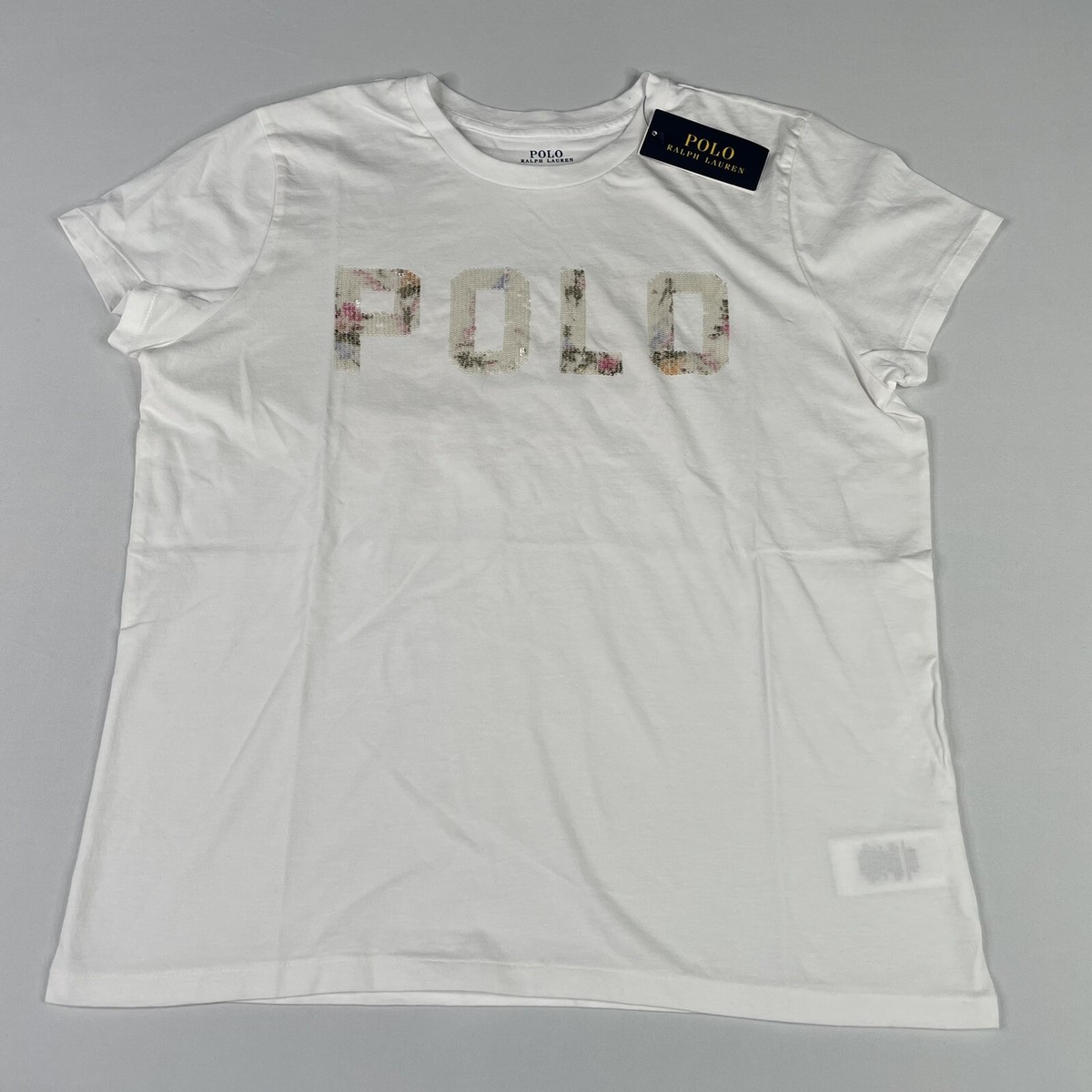 Tシャツ・カットソー POLO RALPH LAUREN Woman T-Shirt White 211970736 001 Polo Ralph Lauren Women's SMALL, LARGE White POLO Floral