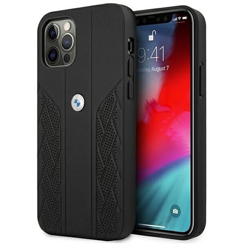 BMW iPhone 12 Pro Max Hülle Case Cover Perforated Genuine Leather Curve black - Bild 5 von 6