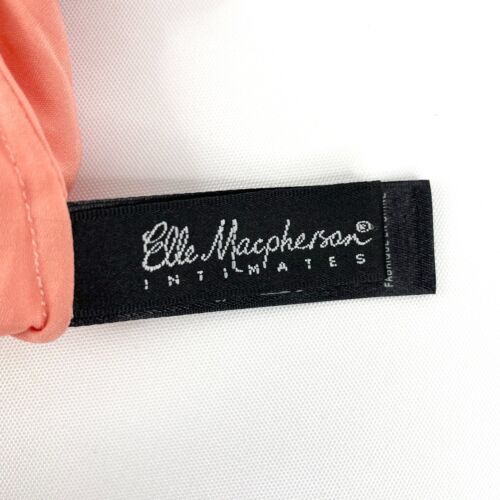 Elle Macpherson Intimates Boudoir Chemise Size M Orange Coral Satin Lace Cup New - Picture 8 of 10
