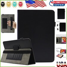 Universal 10 Inch Tablet Case with Wallet Slots  Hand Strap - Black Elegance