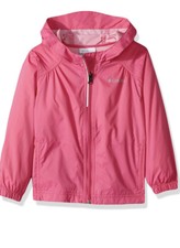 NWT Columbia Girls Switchback Pink Hooded Rain Jacket Windbreaker Youth XL New