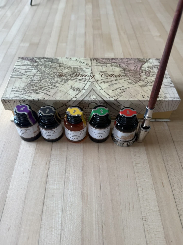 Juego de bolígrafos de caligrafía vidrio madera inmersión colección de escritura GC-OTROS (sello roto 1) Foto 2 de 4