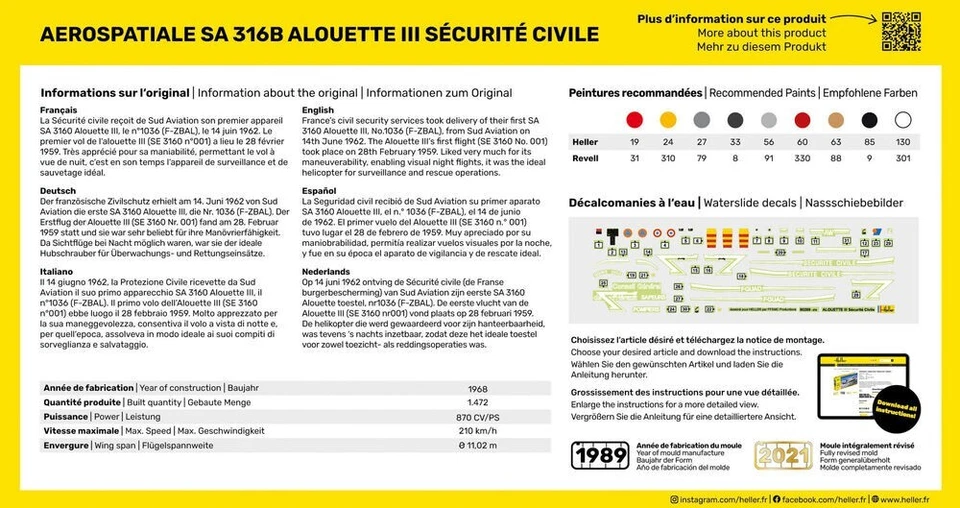 Modellino Elicottero la Sua 316B Alouette III Sicurezza Civ Heller Set Kit 56289 - Immagine 3 di 4