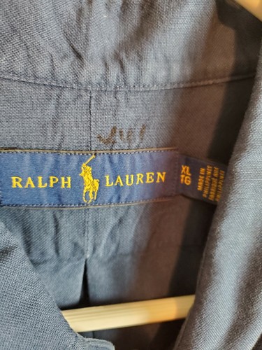 Ralph Lauren Button Down Collared Shirt Mens Size XL Navy Blue - Picture 5 of 6