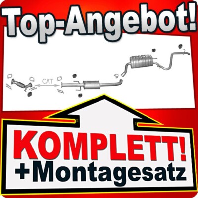 Auspuff für HYUNDAI i30 I 1.4 1.6 Kombi EURO 5 Schellenverbindung 2009-12 +Rohr