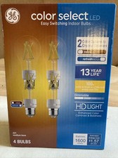 GE Color Select Easy Switching Indoor Bulbs Dimmable 4 BULBS NEW