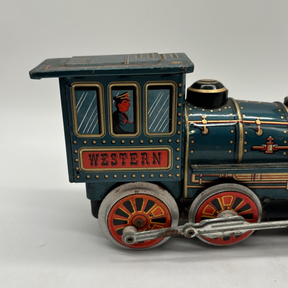jouet locomotive tole trade mark modern toys (32 cm
