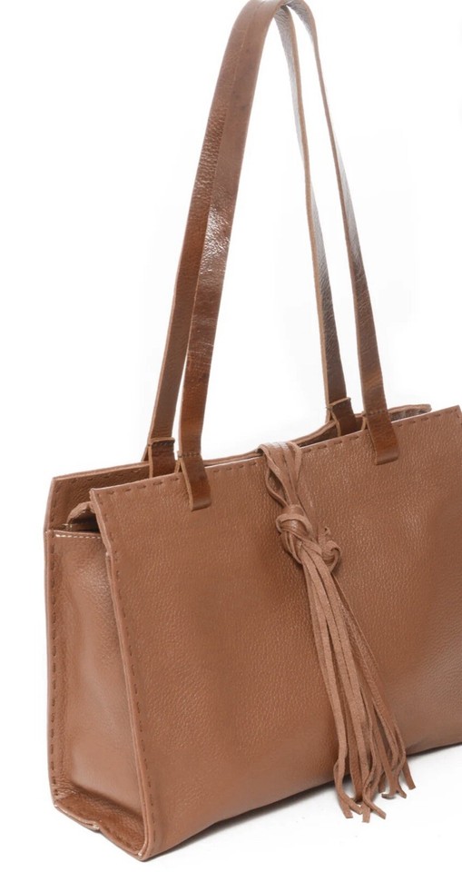 CARLA MANCINI women’s Carmel Tote Shoulder Bag Genuine Leather brown