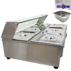 110V 6-Well Commercial Food Warmer Stainless Electric Heating Insulation Device